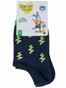 Детские носки "Борисоглебский трикотаж", 8СМ3002, СИНИЕ с салатовым