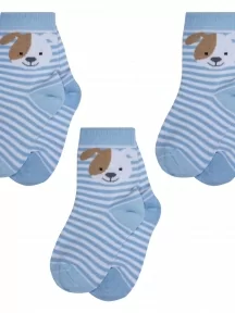 Комплект из 3 пар детских носков RuSocks (Орудьевский трикотаж), 3-Д3-13788, рис. 01, ГОЛУБЫЕ