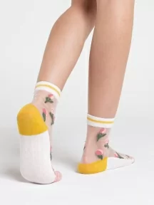 Женские ажурные носки Oemen, 1807, БЕЖЕВЫЕ