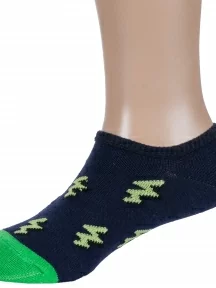 Детские носки "Борисоглебский трикотаж", 8СМ3002, СИНИЕ с салатовым