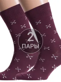 Комплект из 2 пар мужских носков MSCLUB №М09 БОРДОВЫЕ (2-NM-97)