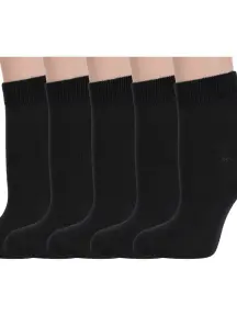 Комплект из 5 пар женских носков RuSocks (Орудьевский трикотаж) ЧЕРНЫЕ (5-С-420)