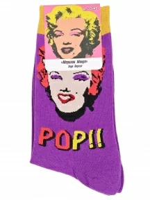 Носки ART дизайн Hobby Line, нарт10495, ФИОЛЕТОВЫЕ "Мерилин Монро" Энди Уорхола