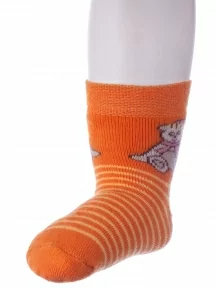 Детские махровые носки Брестские(БЧК), 14С3060, рис. 098, ОРАНЖЕВЫЕ
