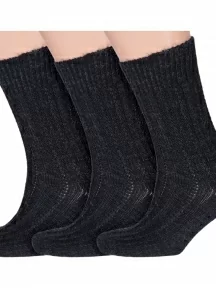 Комплект из 3 пар мужских теплых носков RuSocks (Орудьевский трикотаж), 3-М-590, ЧЕРНЫЕ