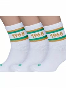 Комплект из 3 пар мужских носков MSCLUB №М49, msk3-М49, nm-552, БЕЛЫЕ "1968"