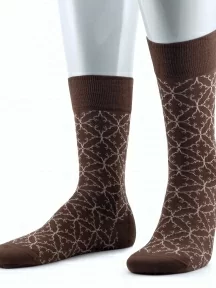 Мужские носки из мерсеризованного хлопка Sergio Di Calze (PINGONS), 20SC3, КОРИЧНЕВЫЕ