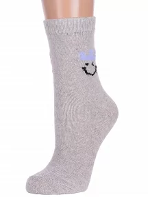 Женские теплые носки Hobby Line, Нжа6190-01, СВЕТЛО-СЕРЫЕ