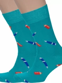 Комплект из 2 пар мужских носков MSCLUB №М51, 2-nm-587, БИРЮЗОВЫЕ