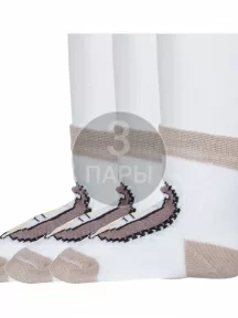 Комплект из 3 пар детских носков "Борисоглебский трикотаж", 3-8С906, БЕЛЫЕ