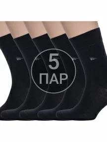 Комплект из 5 пар мужских носков Брестские (БЧК) рис. 015, ЧЕРНЫЕ (5-14С2122)