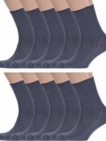 Комплект из 10 пар носков с ослабленной резинкой Альтаир, 10-А205, СЕРЫЕ