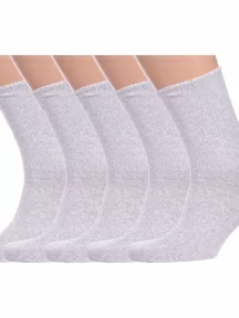 Комплект из 5 пар мужских носков с ослабленной резинкой Альтаир, 5-М85, СВЕТЛО-СЕРЫЕ