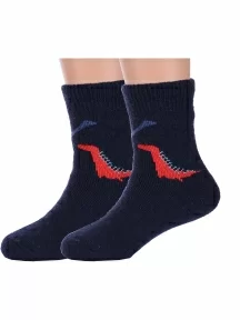 Комплект из 2 пар детских теплых махровых носков Hobby Line, 2-7629-6, ТЕМНО-СИНИЕ