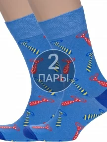 Комплект из 2 пар мужских носков MSCLUB №М51 СВЕТЛО-ВАСИЛЬКОВЫЕ (2-nm-582)
