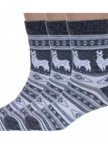 Комплект из 3 пар детских носков RuSocks (Орудьевский трикотаж), 3-Д3-13159, рис. 05, ТЕМНО-СЕРЫЕ