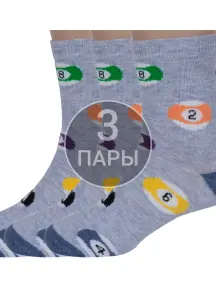 Комплект из 3 пар детских носков RuSocks (Орудьевский трикотаж) рис. 05, СВЕТЛО-СЕРЫЕ (3-Д3-13499)