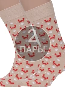 Комплект из 2 пар мужских носков MSCLUB №М29, 2-nm-314, БЕЖЕВЫЕ