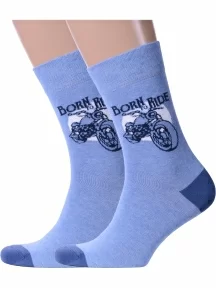 Комплект из 2 пар носков Брестские (БЧК) рис. 215 ГОЛУБЫЕ МЕЛАНЖ (2-21С4200)