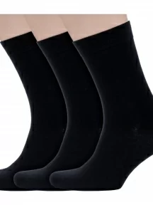 Комплект из 3 пар мужских бамбуковых носков Гамма, 3-С408, ЧЕРНЫЕ