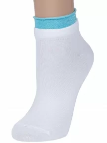 Комплект из 2 пар женских носков Conte, 2-12С-32СП, рис. 035, БЕЛЫЕ С БЛЕДНО-БИРЮЗОВЫМ