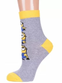 Женские носки серии Миньоны Брестские (БЧК), 20С1124, рис. 309, СЕРЫЕ МЕЛАНЖ