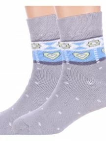 Комплект из 2 пар детских махровых носков Брестские (БЧК), 2-14С3060, рис. 823, СВЕТЛО-СЕРЫЕ