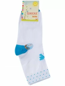 Детские носки LORENZline, Л77, БЕЛЫЕ с бирюзовым