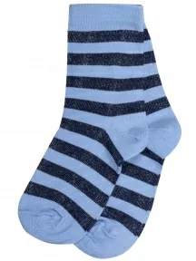 Детские носки "Борисоглебский трикотаж", 8С83, №4 ГОЛУБЫЕ с темно-синими полосами