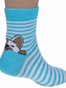 Комплект из 2 пар детских носков VASILINA, 2-0С2342, БИРЮЗОВО-БЕЛЫЕ