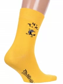 Мужские носки Брестские (БЧК), 23С2153, рис. 490, ЯРКО-ЖЕЛТЫЕ