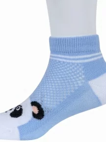 Комплект из 3 пар детских носков Гамма, 3-С1649, рис. Панда, СВЕТЛО-ГОЛУБЫЕ