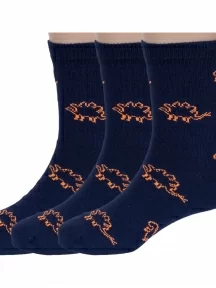 Комплект из 3 пар детских носков RuSocks (Орудьевский трикотаж), 3-Д3-13498, рис. 04, СИНЕ-ОРАНЖЕВЫЕ