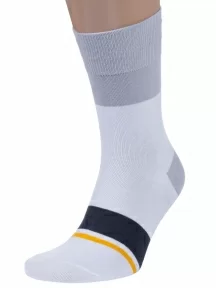 Мужские носки MSCLUB №М47, nm-533, БЕЛЫЕ с серым