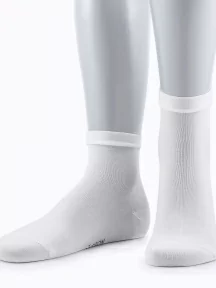 Женские носки без резинки из мерсеризованного хлопка Grinston socks (PINGONS), 15D22, БЕЛЫЕ
