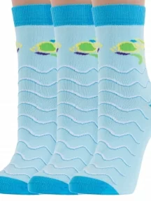 Комплект из 3 пар женских носков ХОХ, 3-G-3Rs, G-3R10 СВЕТЛО-БИРЮЗОВЫЕ