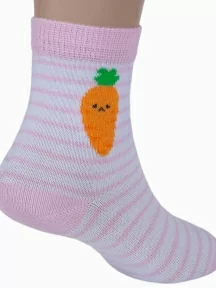 Детские носки RuSocks (Орудьевский трикотаж), Д3-13792Д, рис. 01, БЕЛО-РОЗОВЫЕ