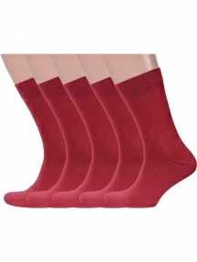 Комплект из 5 пар мужских носков MSCLUB, 5-ПН-01Э, ВИННЫЕ