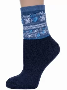 Комплект из 3 пар женских махровых носков Гамма, 3-С452, ТЕМНО-СИНИЕ