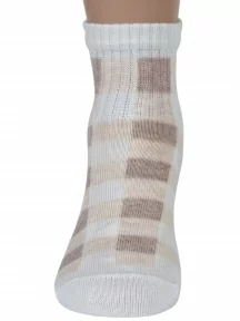 Подростковые носки LORENZline, П35, КРЕМОВЫЕ в клетку