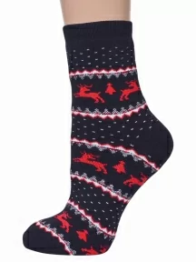 Женские махровые носки ХОХ, GZ-3R14, ТЕМНО-СИНИЕ