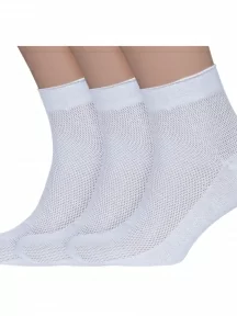 Комплект из 3 пар мужских носков Альтаир, 3-А43, БЕЛЫЕ