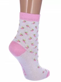 Детские носки Conte kids, 5С-11СП, рис. 273, БЕЛЫЕ со светло-розовым
