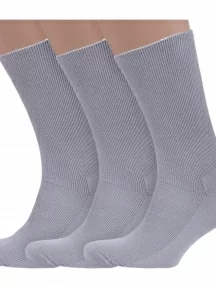 Комплект из 3 пар мужских медицинских носков Dr. Feet (PINGONS), 3-15DF1, СВЕТЛО-СЕРЫЕ