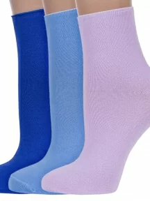 Комплект из 3 пар женских носков без резинки ХОХ, 3-G-1406, микс 7