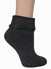 Женские махровые носки без резинки ХОХ, Z-1482, СЕРЫЕ