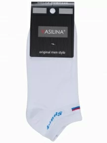 Мужские носки VASILINA, 6С3138, БЕЛЫЕ с синим