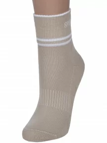 Женские спортивые носки с махровым следом LORENZline, С25М, БЕЖЕВЫЕ