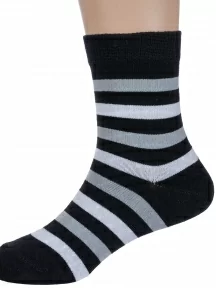Детские носки "Борисоглебский трикотаж", 8С703, ЧЕРНЫЕ с серым
