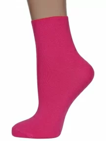 Женские носки без резинки ХОХ, G-1406, МАЛИНОВЫЕ